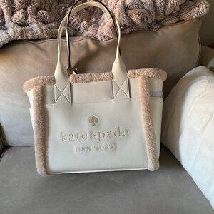 Kate Spade New York Large Tote with faux shearling NWT